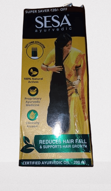 Huile SESA Ayurvédique Brevetée pour réduire la chute des cheveux et soigner le cuir chevelu