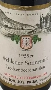 joh. jos. prum wehlener sonnenuhr riesling trockenbeerenauslese